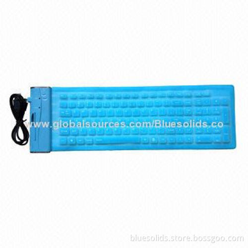 Flexible Keyboard, Made of Silicone with USB Port and Water-resistant Feature